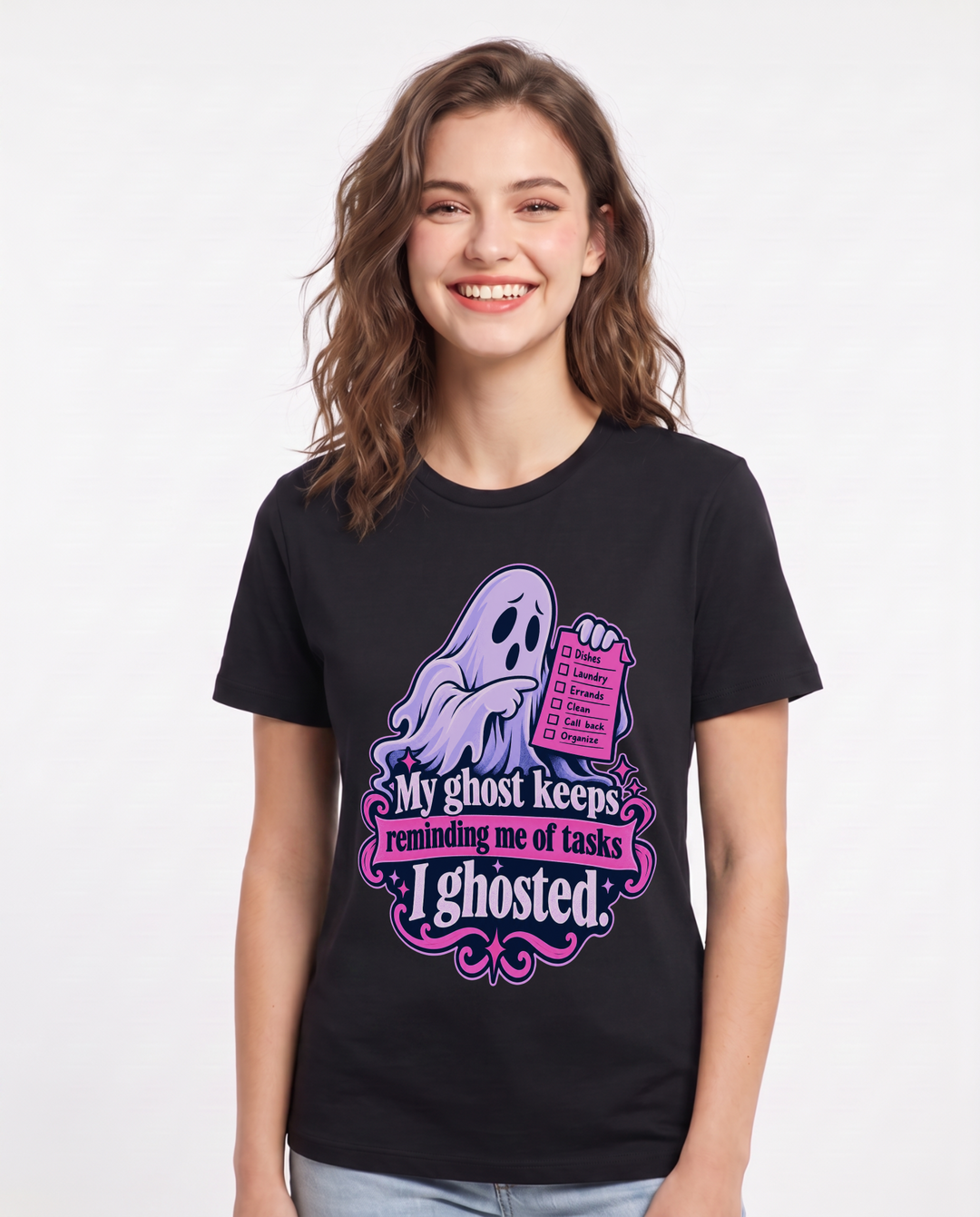 Halloween Black T-Shirt for Women – Halloween Theme Graphic Tee product image 3