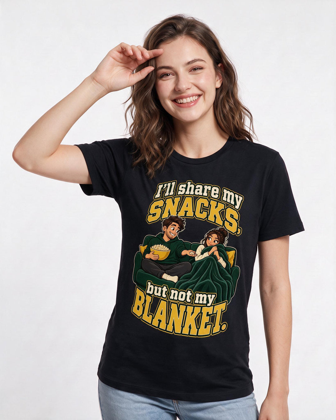 Couples Black T-Shirt for Women – Everyday Expression Graphic Tee product image 1
