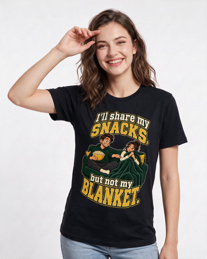 Couples Black T-Shirt for Women – Everyday Expression Graphic Tee product image 1