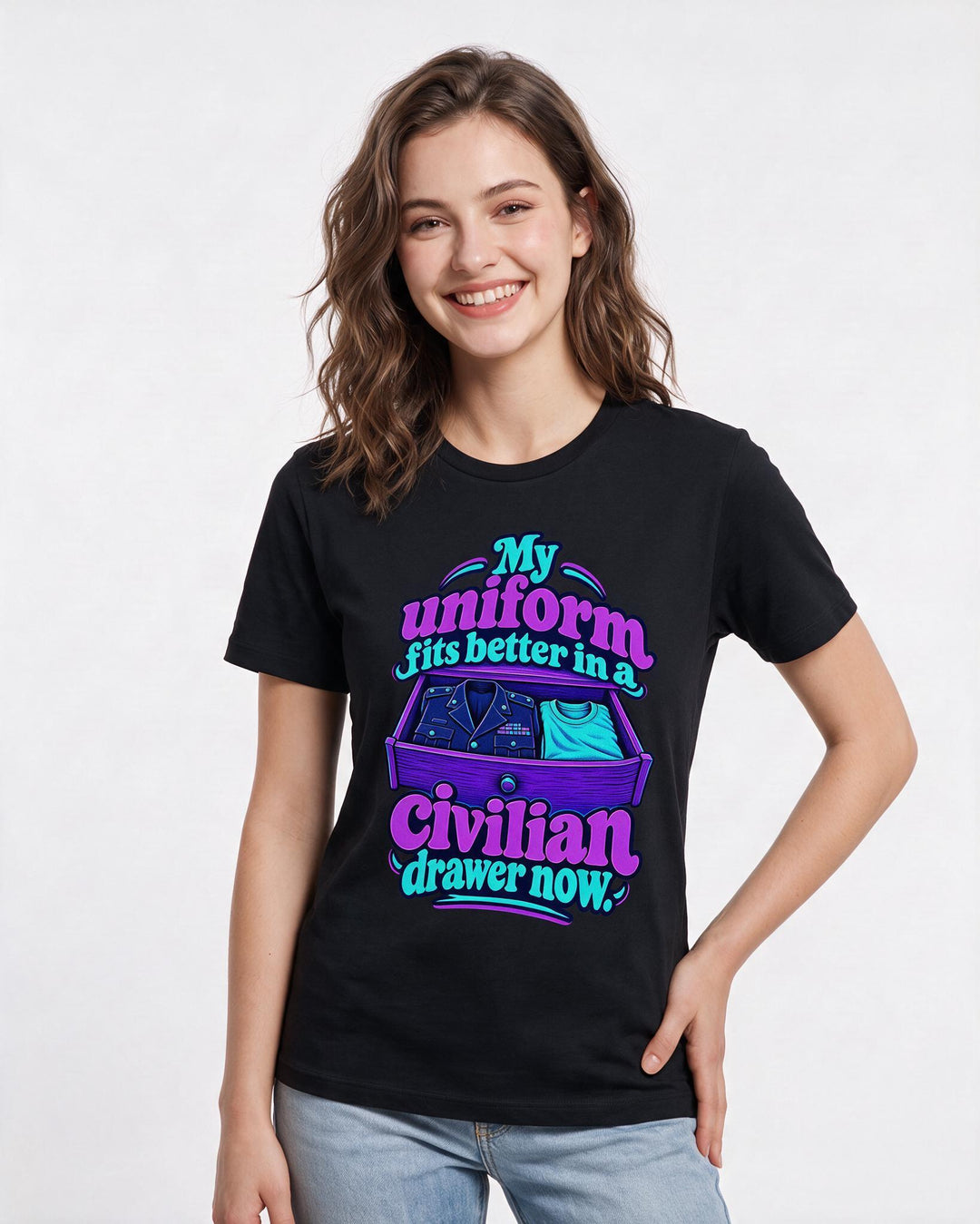 Veteran Black T-Shirt for Women – Everyday Expression Graphic Tee product image 1