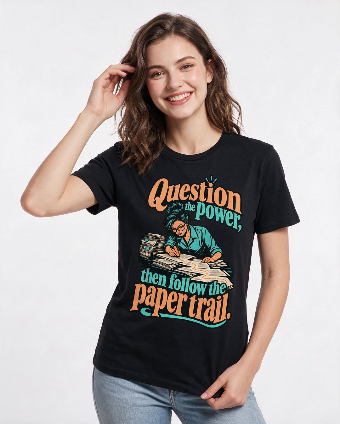 Political Statement Black T-Shirt for Women – Everyday Expression Graphic Tee product image 1
