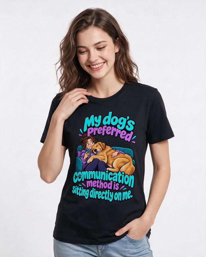 Dog Lover Black T-Shirt for Women – Everyday Expression Graphic Tee product image 1