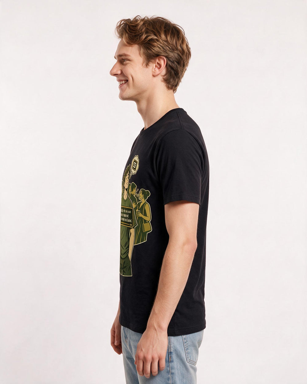 Neurodiversity Black T-Shirt for Men – Everyday Expression Graphic Tee product image 2
