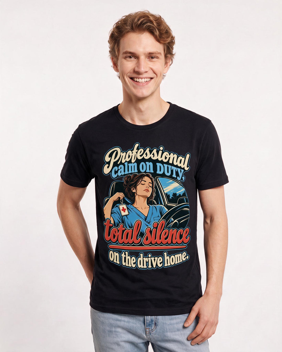 Nurse Black T-Shirt for Men – Nursing Life Graphic Tee product image 1