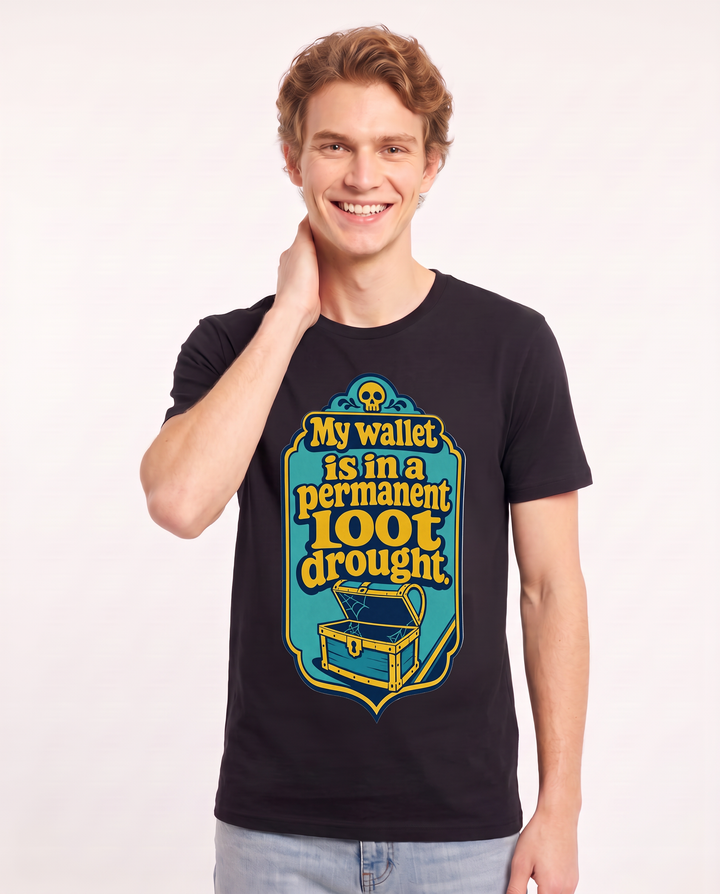 Gaming Men's Black T-Shirt - My wallet is in a permanent loot product image 3