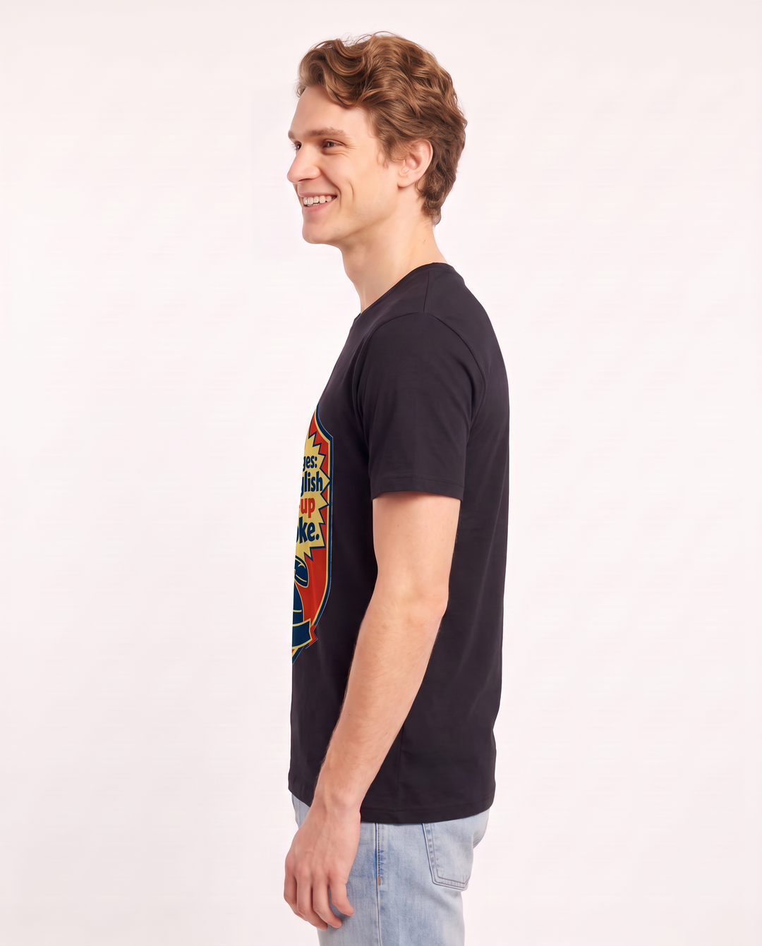 Graphic Men's Black T-Shirt - I speak two languages: fluent English product image 2
