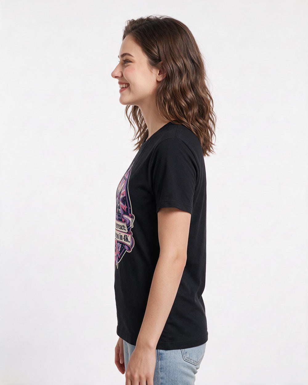 Neurodiversity Women's Black T-Shirt – I don't overreact; I just process in 4K. product image 2