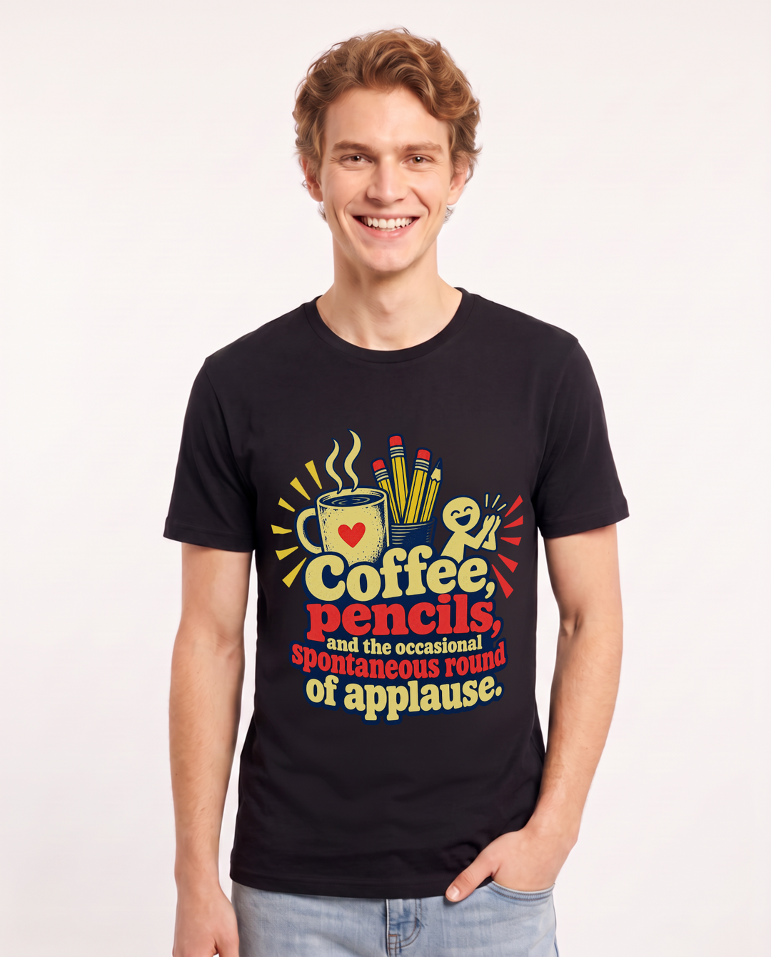 Teacher Black T-Shirt for Men – Everyday Expression Graphic Tee product image 3