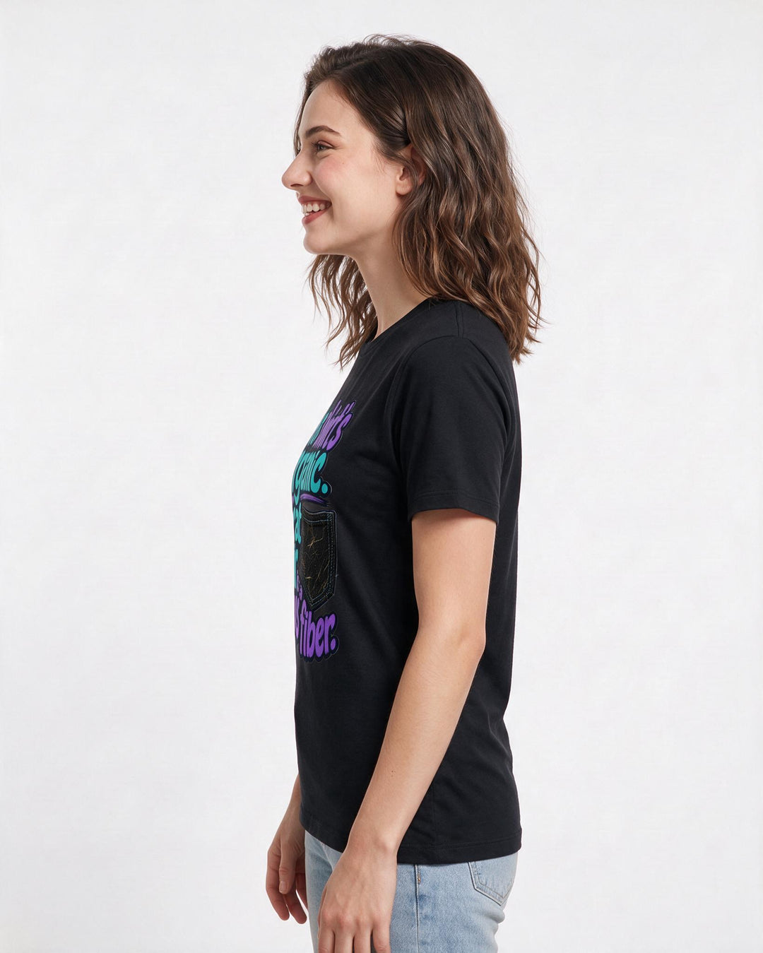 Cat Lover Black T-Shirt for Women – Everyday Expression Graphic Tee product image 2