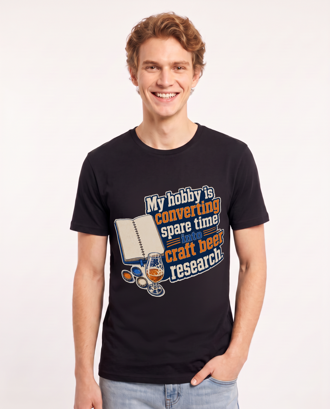 Beer Black T-Shirt for Men – Everyday Expression Graphic Tee product image 3