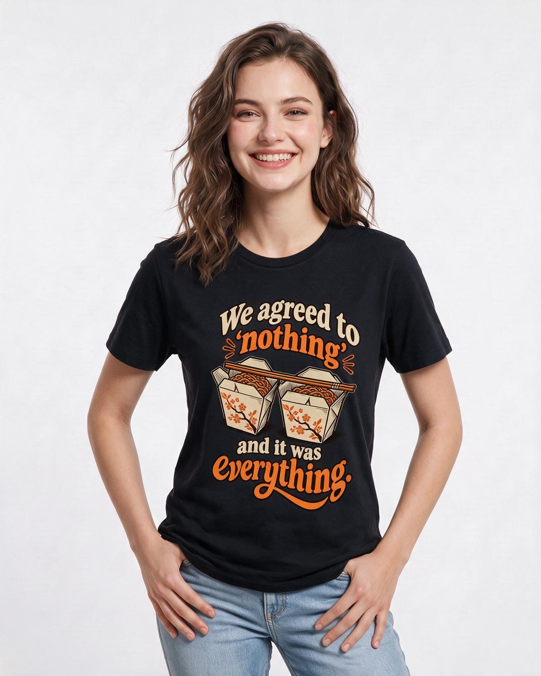 Couples Black T-Shirt for Women – Everyday Expression Graphic Tee product image 1