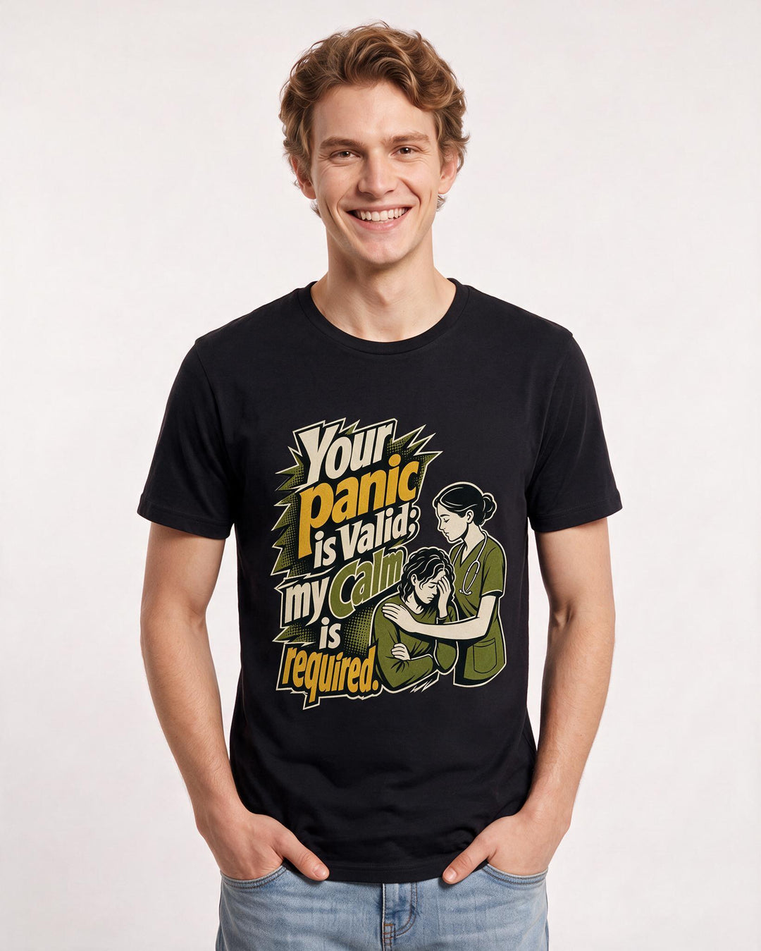 Nurse Black T-Shirt for Men – Nursing Life Graphic Tee product image 1