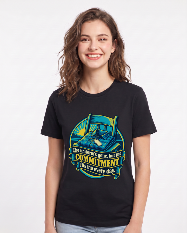 Veteran Black T-Shirt for Women – Everyday Expression Graphic Tee product image 3