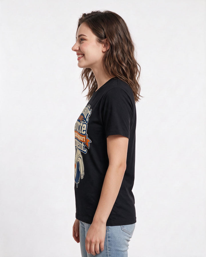 Mom Women's Black T-Shirt – This shirt is my favorite emotional support garment. product image 2