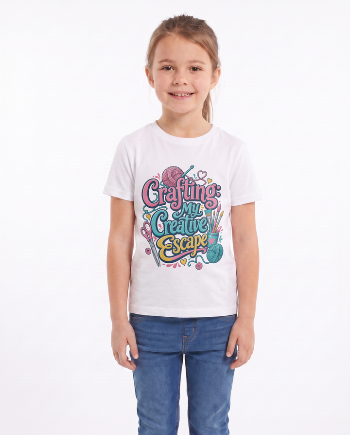 Crafting: My Creative Escape White T-Shirt mockup 1