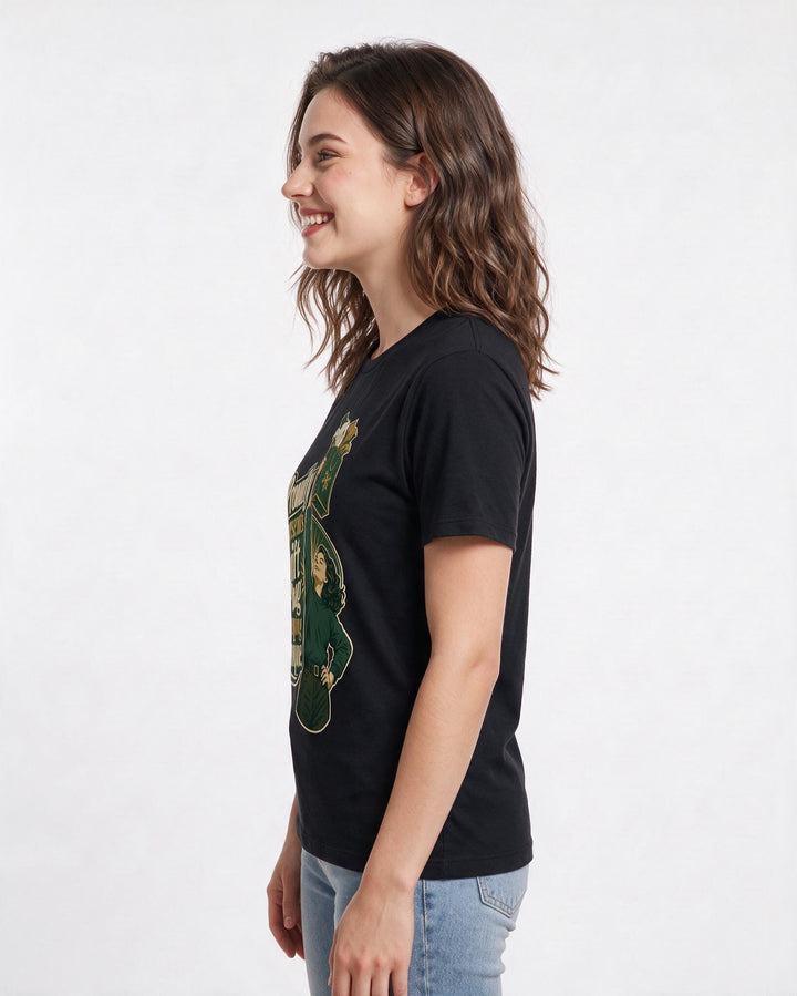 Christmas Black T-Shirt for Women – Holiday Theme Graphic Tee product image 2