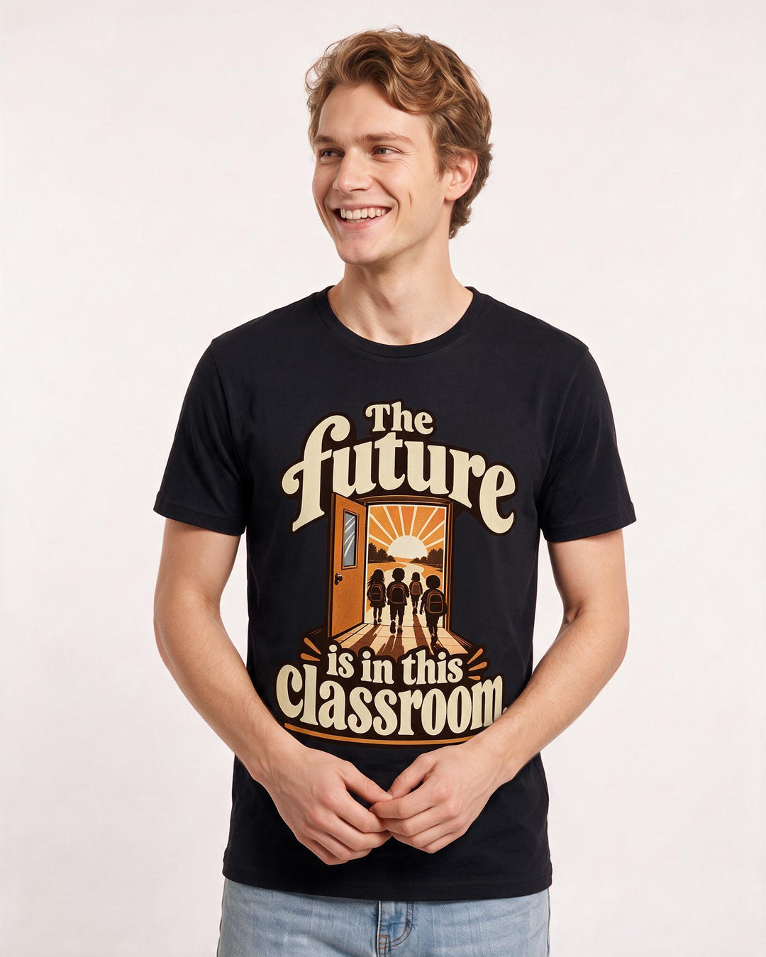 Teacher Black T-Shirt for Men – Everyday Expression Graphic Tee product image 1