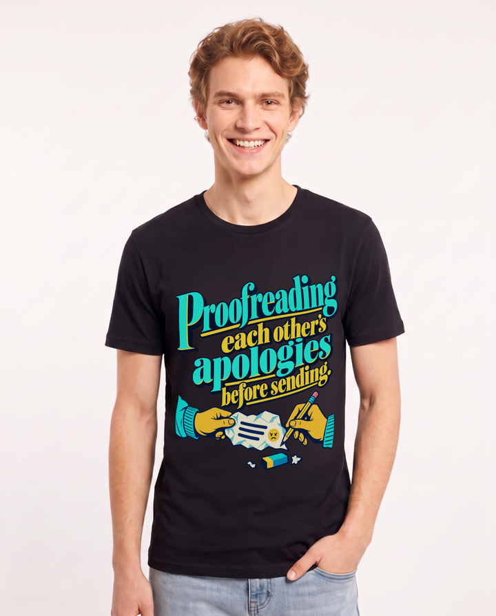 Couples Black T-Shirt for Men – Everyday Expression Graphic Tee product image 3