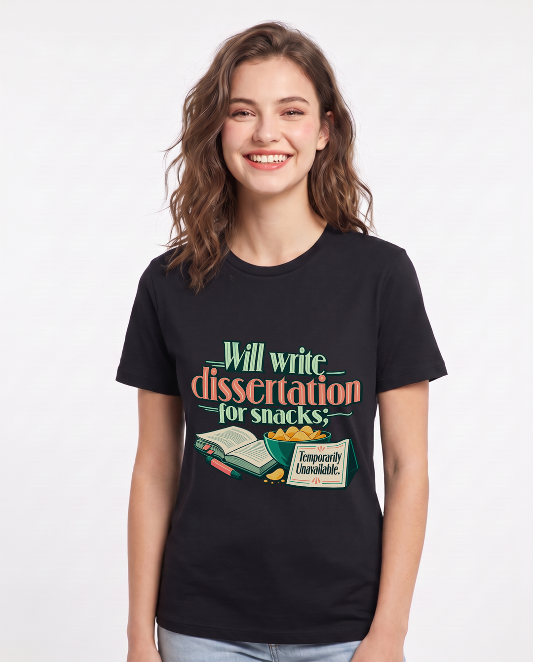 Graduation Black T-Shirt for Women – Everyday Expression Graphic Tee product image 3