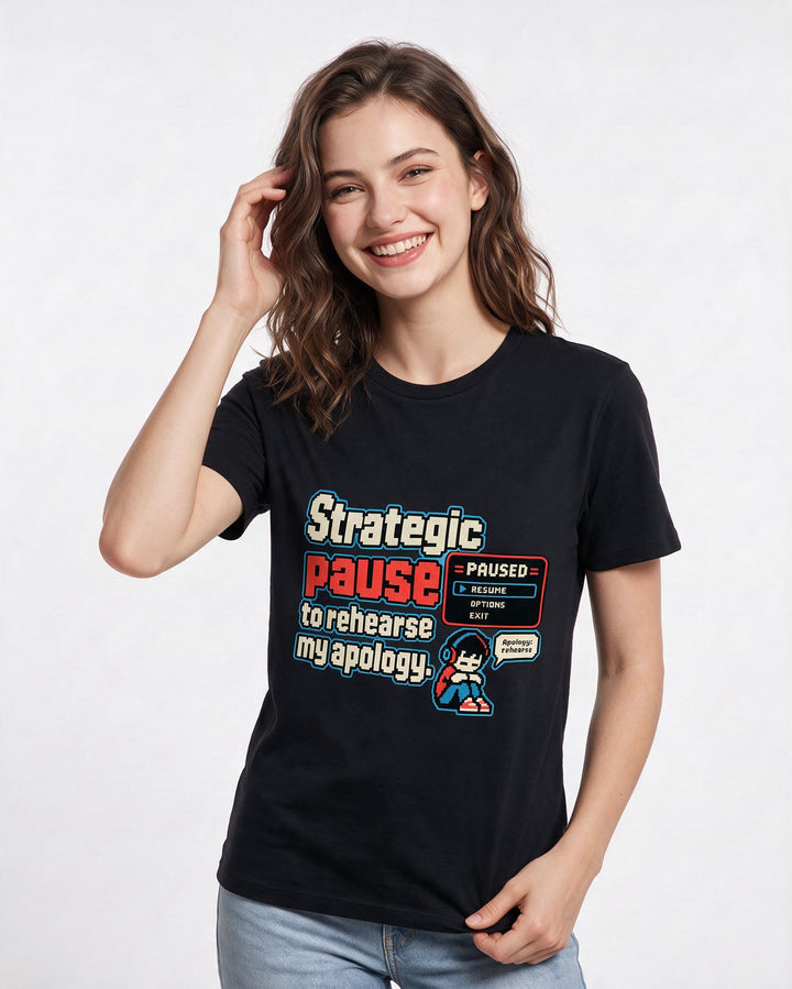 Gaming Black T-Shirt for Women – Game Night Graphic Tee product image 1