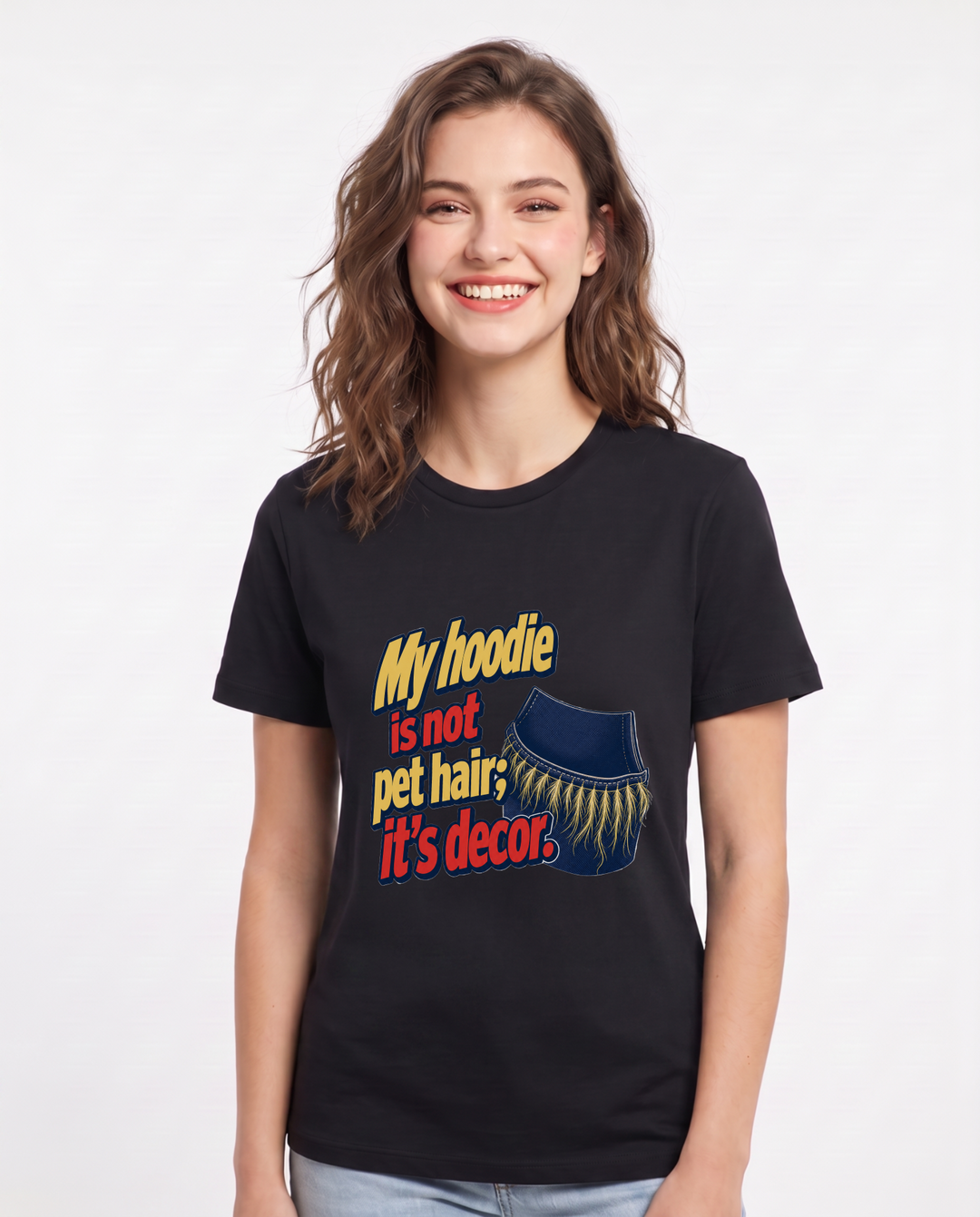 Pet Lover Black T-Shirt for Women – Everyday Expression Graphic Tee product image 1