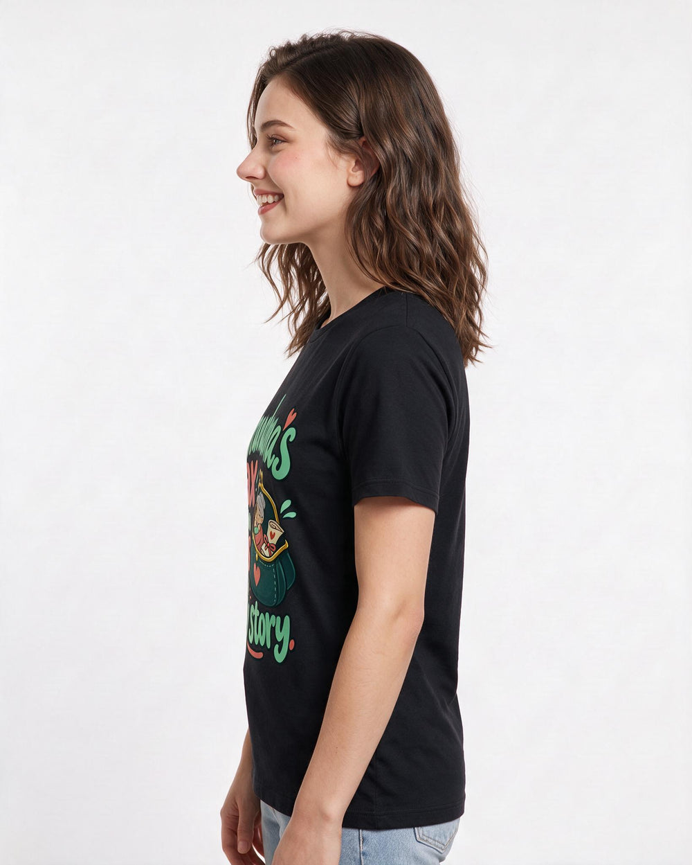 Grandparent Black T-Shirt for Women – Everyday Expression Graphic Tee product image 2