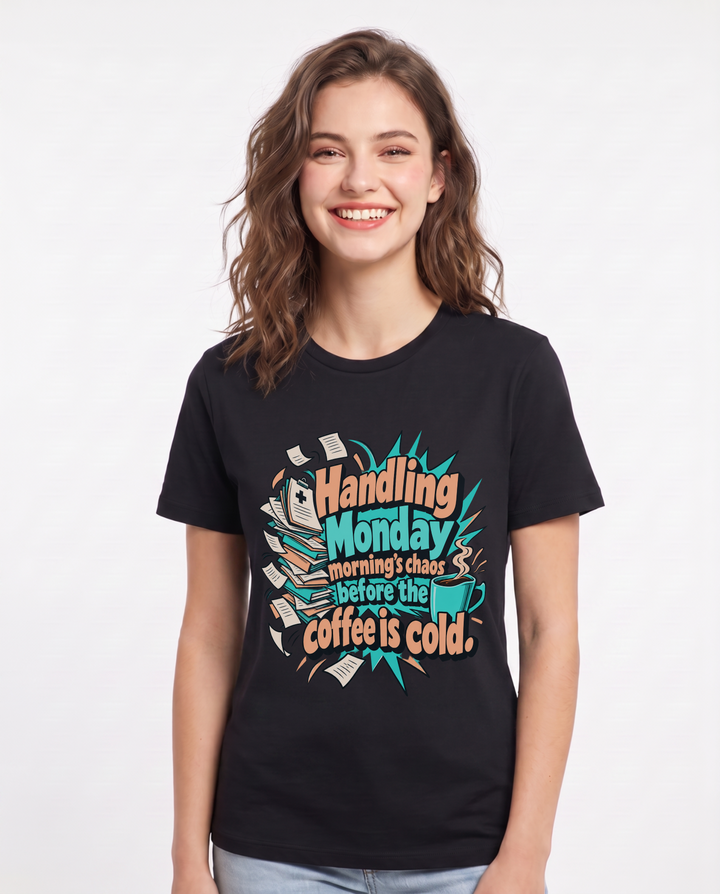 Nurse Black T-Shirt for Women – Nursing Life Graphic Tee product image 3