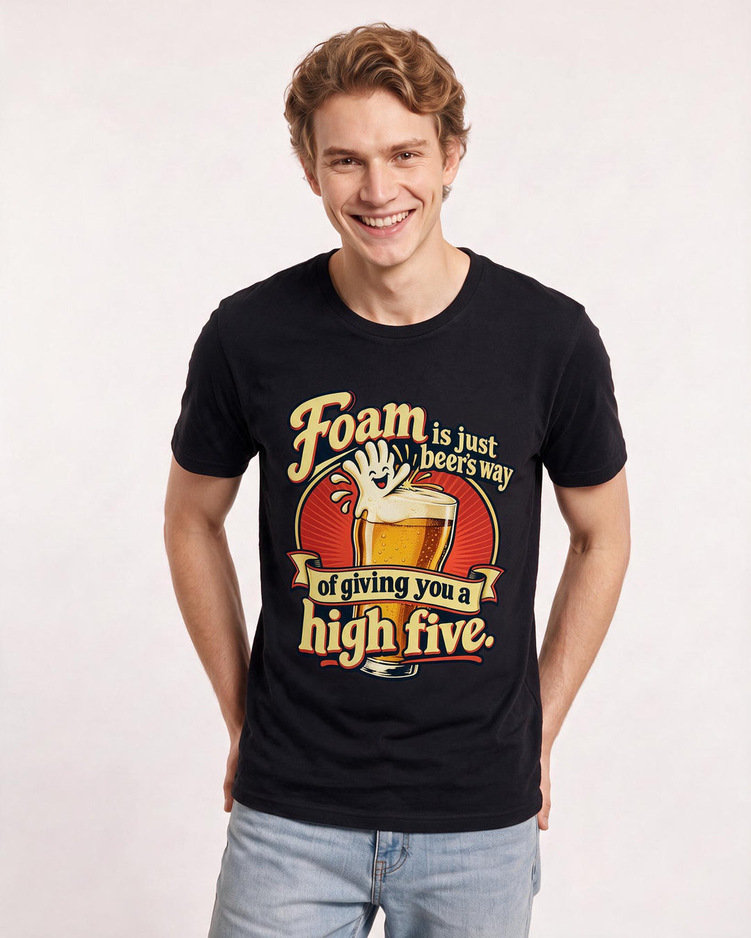 Beer Black T-Shirt for Men – Everyday Expression Graphic Tee product image 1