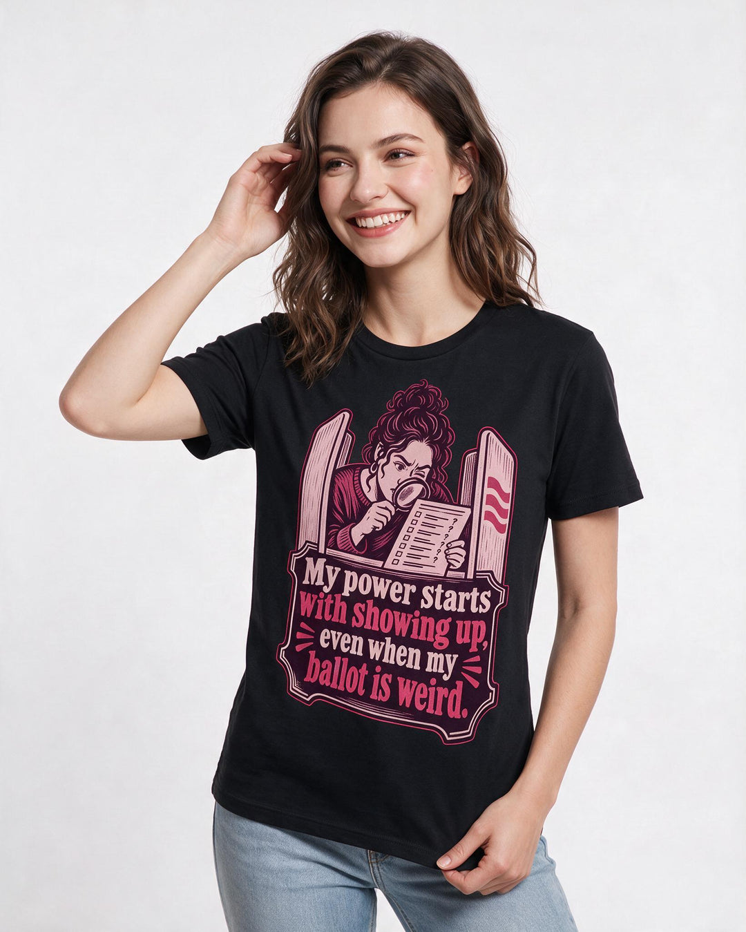 Political Statement Black T-Shirt for Women – Everyday Expression Graphic Tee product image 1
