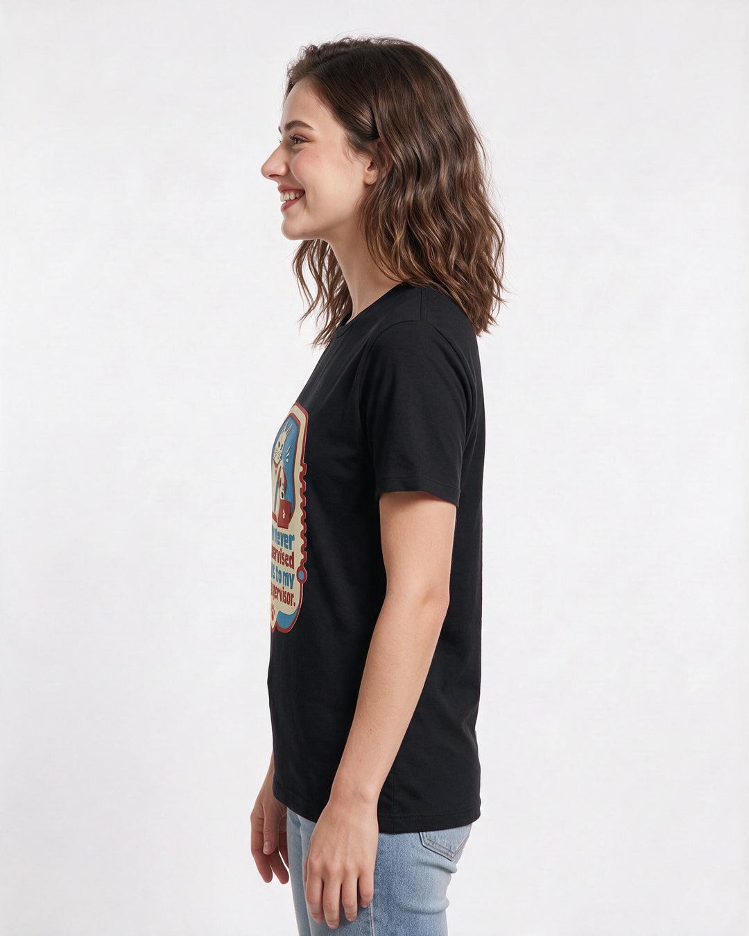 Graphic Women's Black T-Shirt - I am never unsupervised thanks to my product image 2