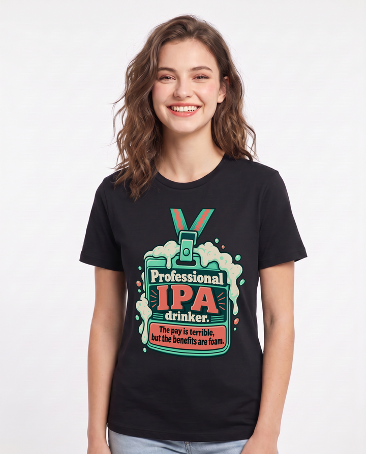 Beer Black T-Shirt for Women – Everyday Expression Graphic Tee product image 3
