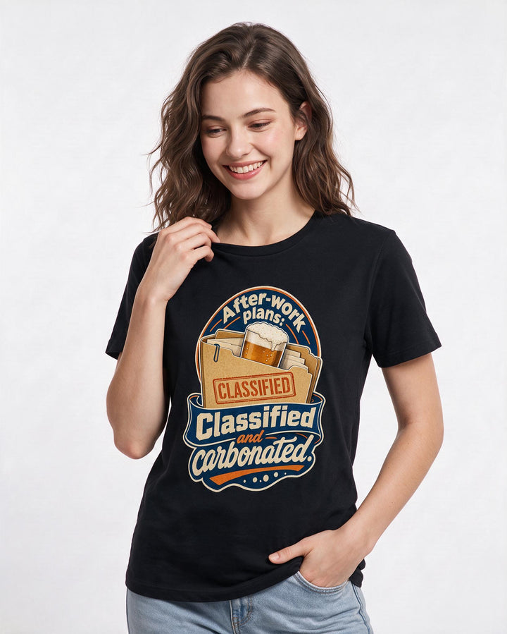 Beer Black T-Shirt for Women – Everyday Expression Graphic Tee product image 1