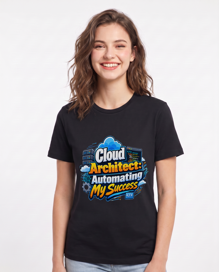 Cloud Architect: Automating My Success Women's Black T-Shirt product image 2