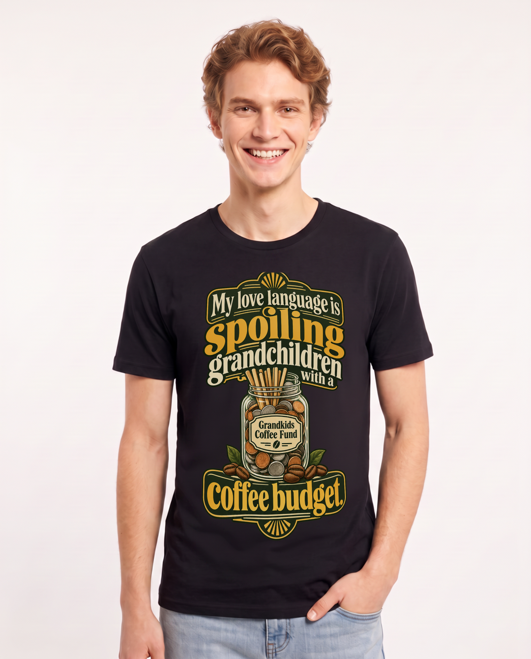 Grandparent Black T-Shirt for Men – Everyday Expression Graphic Tee product image 3