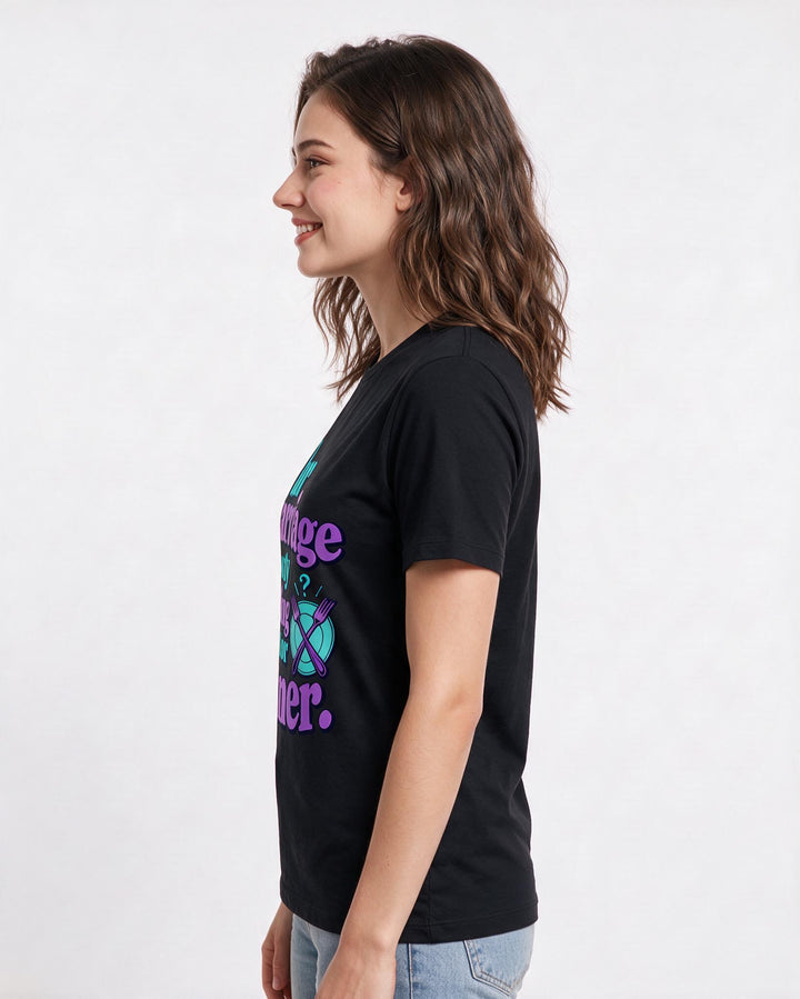 Couples Black T-Shirt for Women – Everyday Expression Graphic Tee product image 2