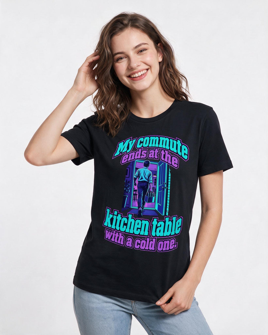 Beer Black T-Shirt for Women – Everyday Expression Graphic Tee product image 1