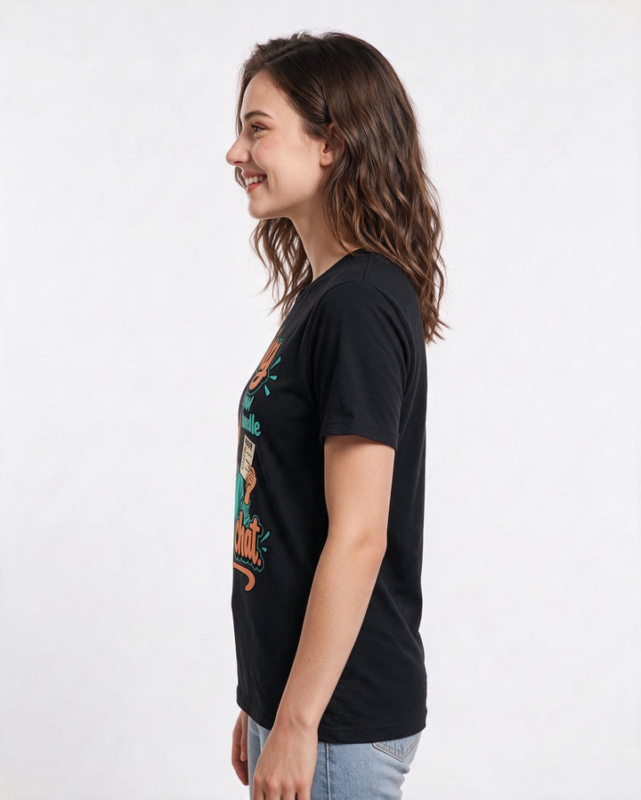 Political Statement Black T-Shirt for Women – Everyday Expression Graphic Tee product image 2