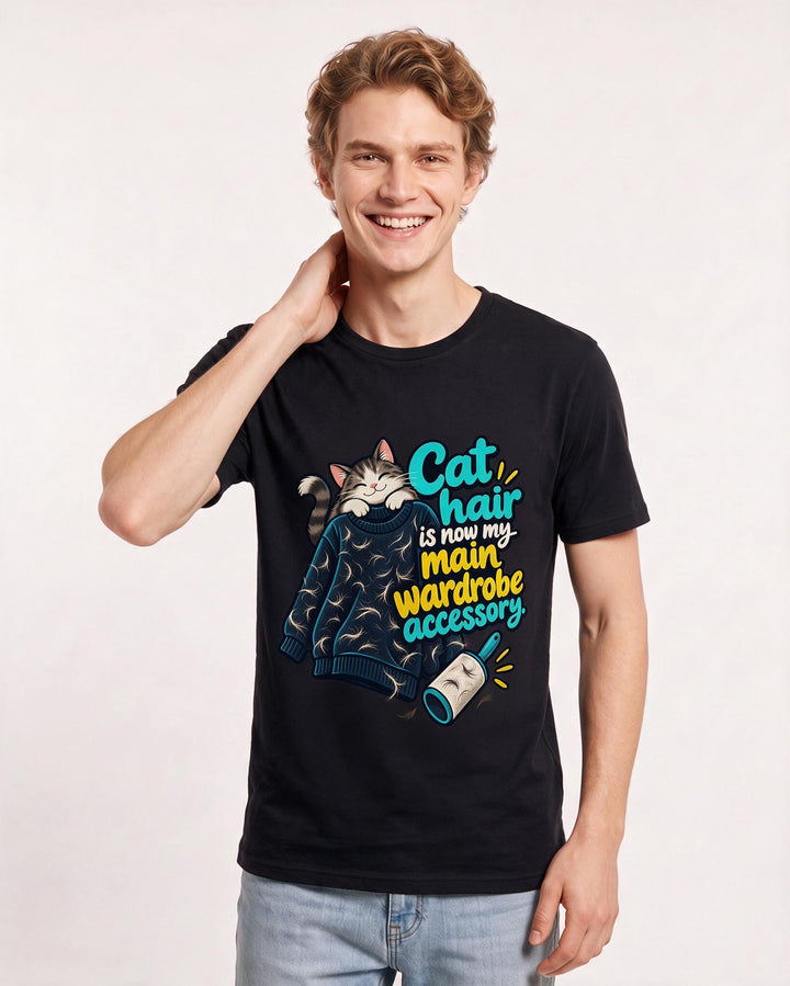 Cat Lover Black T-Shirt for Men – Everyday Expression Graphic Tee product image 1
