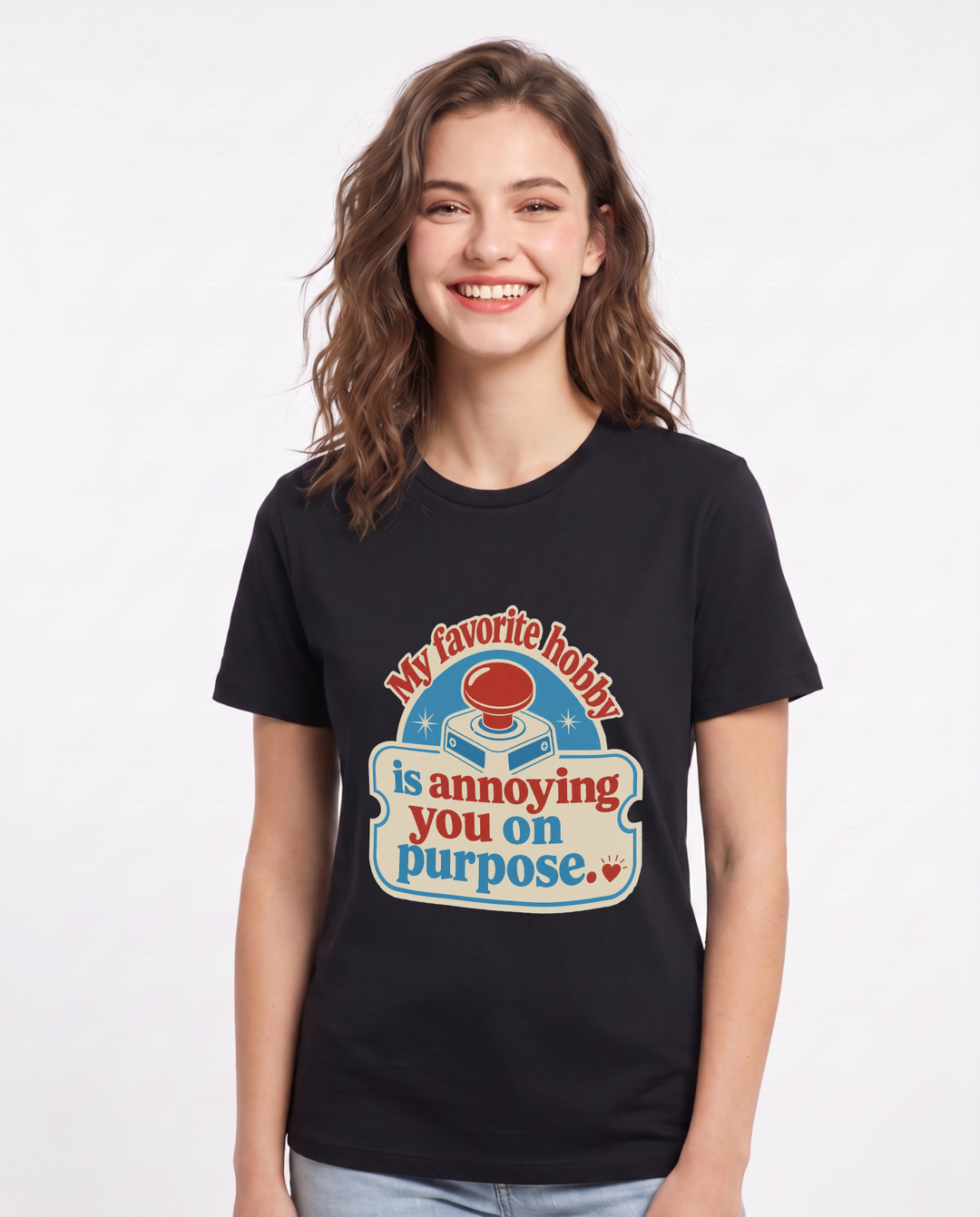 Couples Women's Black T-Shirt - My favorite hobby is annoying you on product image 1