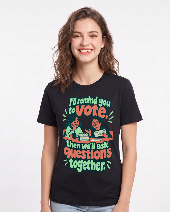 Political Statement Black T-Shirt for Women – Everyday Expression Graphic Tee product image 3