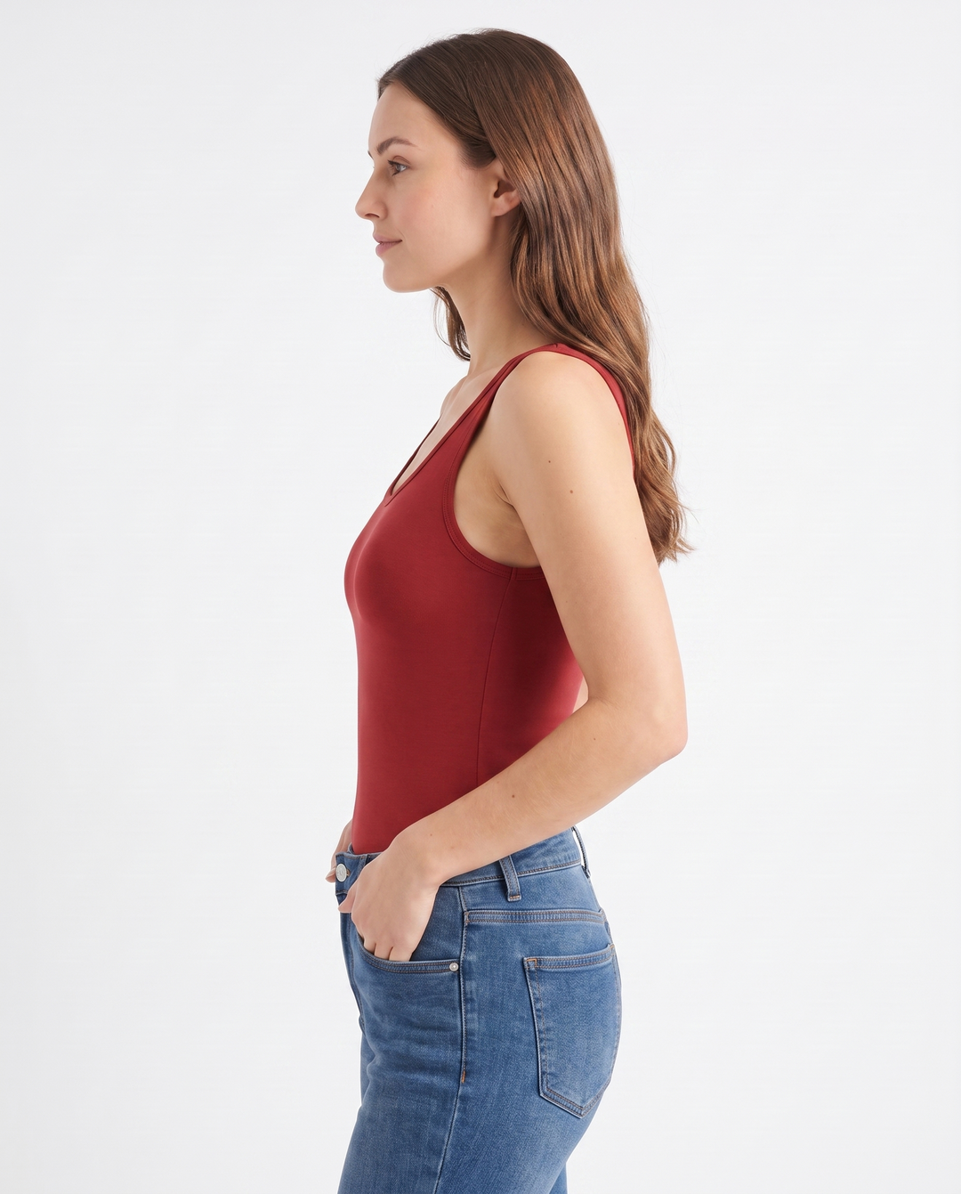 - Sleeveless Round-Neck Tank Bodysuit mockup 4