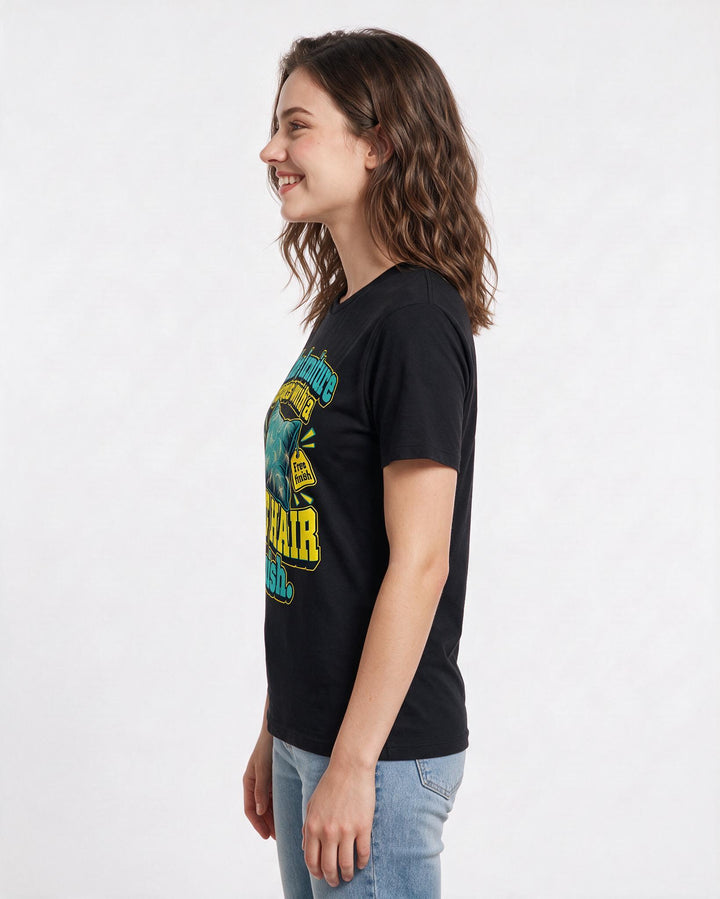 Cat Lover Black T-Shirt for Women – Everyday Expression Graphic Tee product image 2