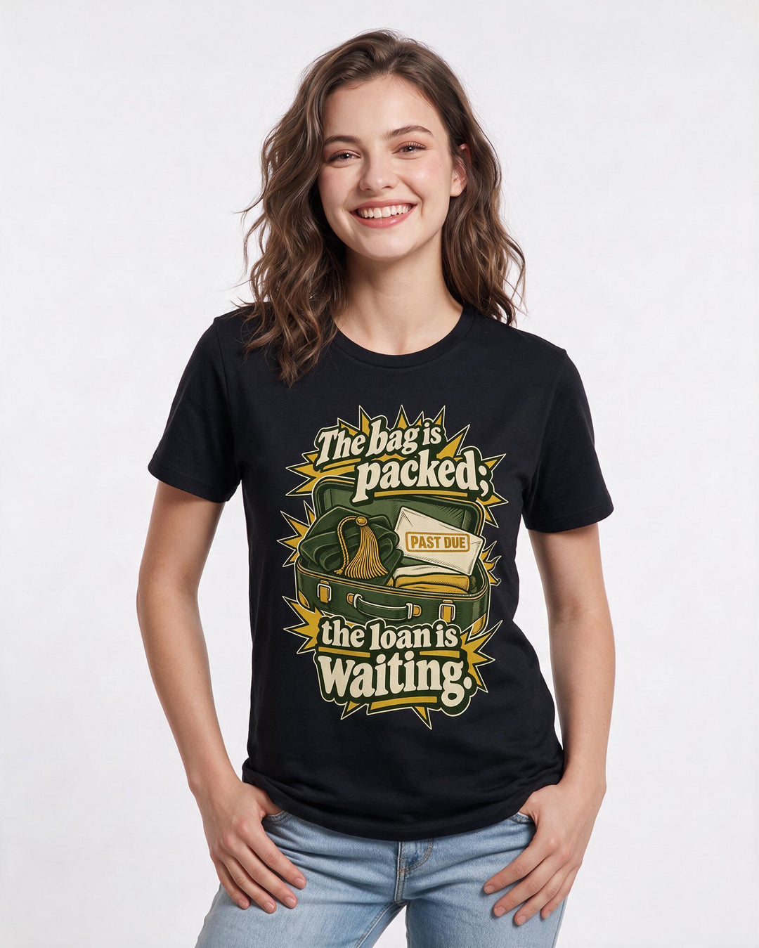 Graduation Black T-Shirt for Women – Everyday Expression Graphic Tee product image 1