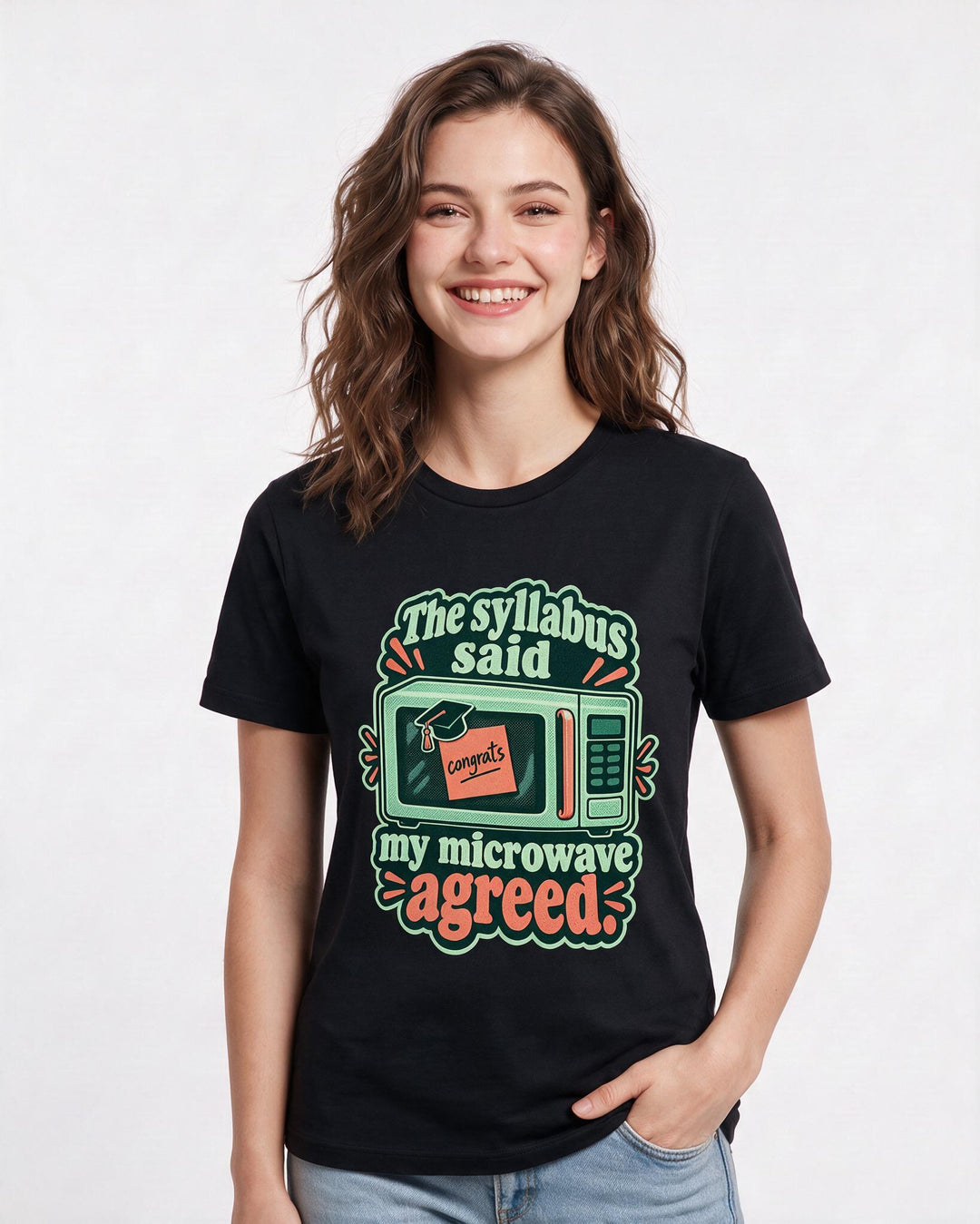 Graduation Black T-Shirt for Women – Everyday Expression Graphic Tee product image 1