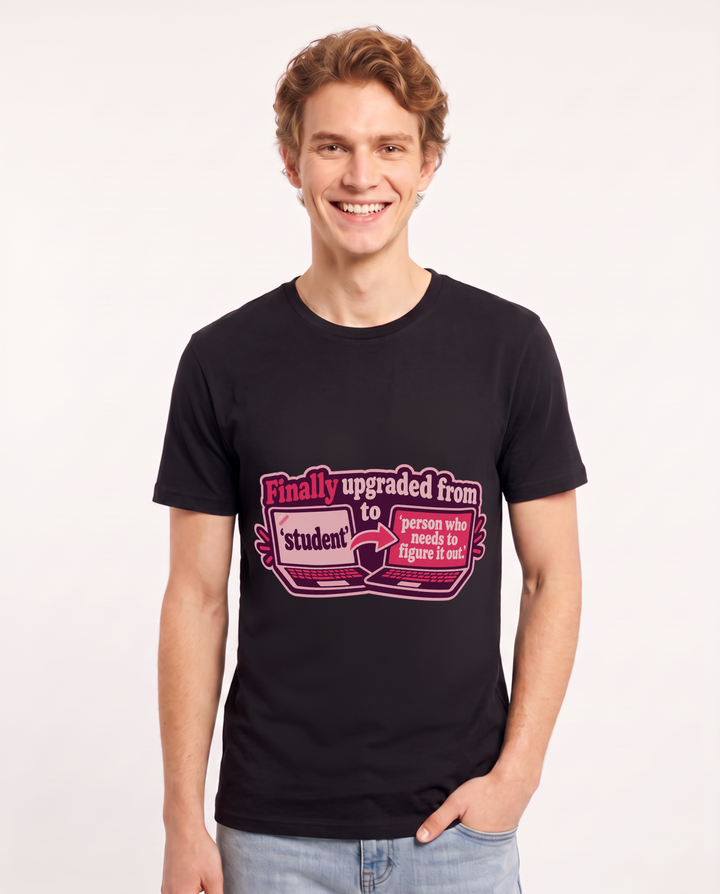 Graduation Black T-Shirt for Men – Everyday Expression Graphic Tee product image 3