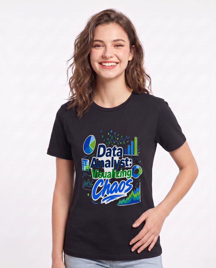 Data Analyst: Visualizing Chaos Women's Black T-Shirt product image 1