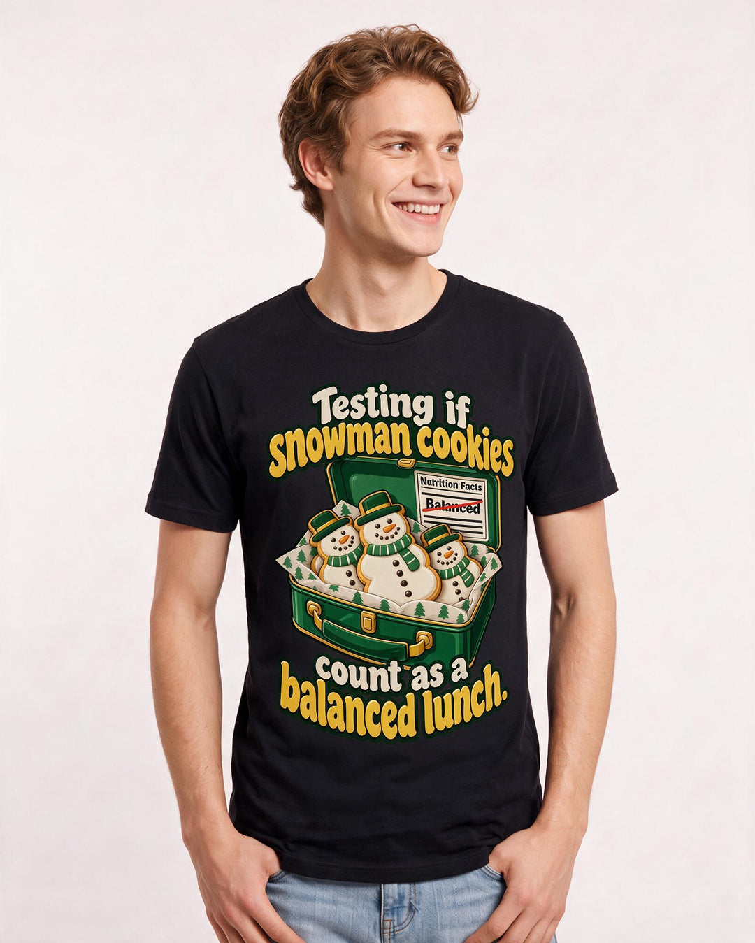 Christmas Black T-Shirt for Men – Holiday Theme Graphic Tee product image 1