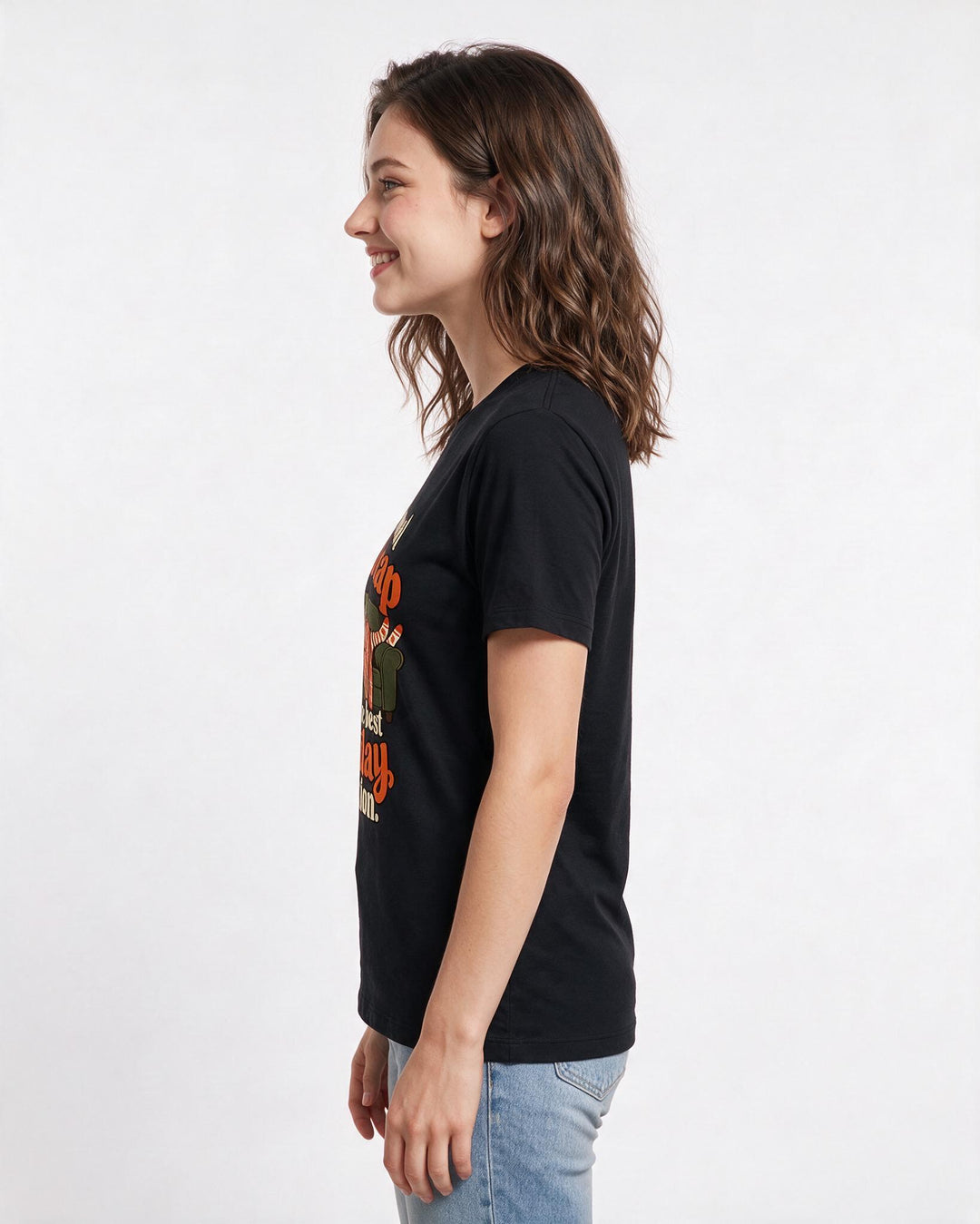 Christmas Black T-Shirt for Women – Holiday Theme Graphic Tee product image 2