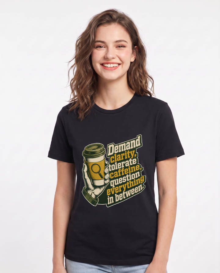 Political Statement Black T-Shirt for Women – Everyday Expression Graphic Tee product image 1
