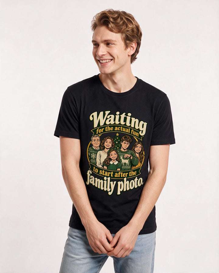 Christmas Black T-Shirt for Men – Holiday Theme Graphic Tee product image 1
